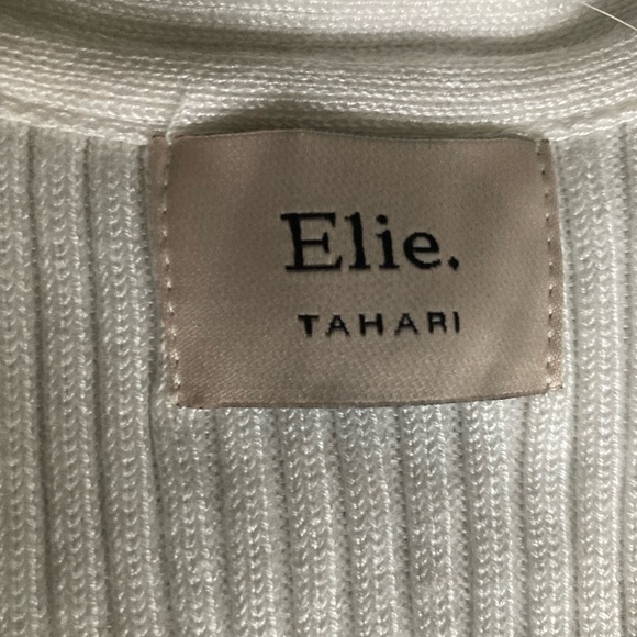 Elie Tahari Long Sleeveless Vest Ivory White Size L NWT - Picture 3 of 12